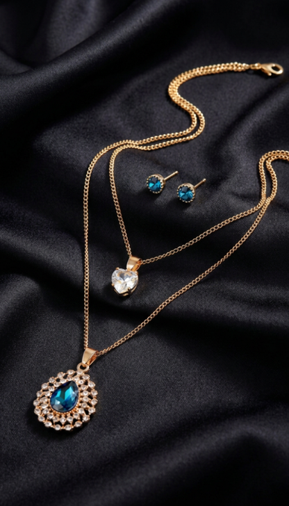 Encrusted Necklace And Earrings Set