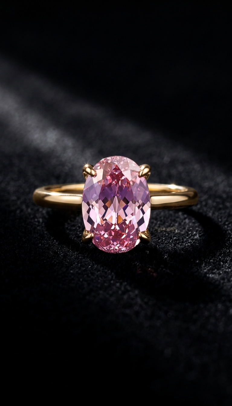 S925 Sterling Silver Gold Plated Imported High Carbon Rhinestone Ring