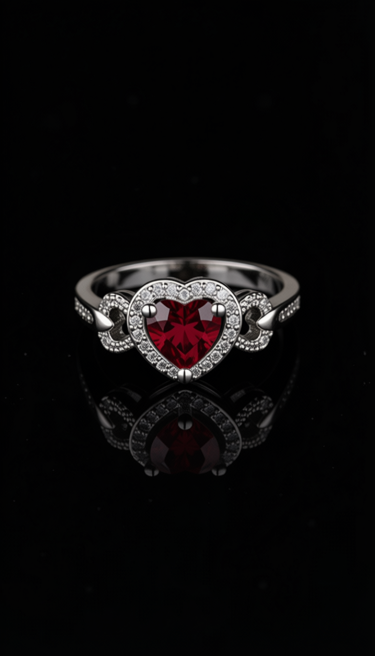 Women's Red Heart-shaped Wedding Ring Personalized Bracelet