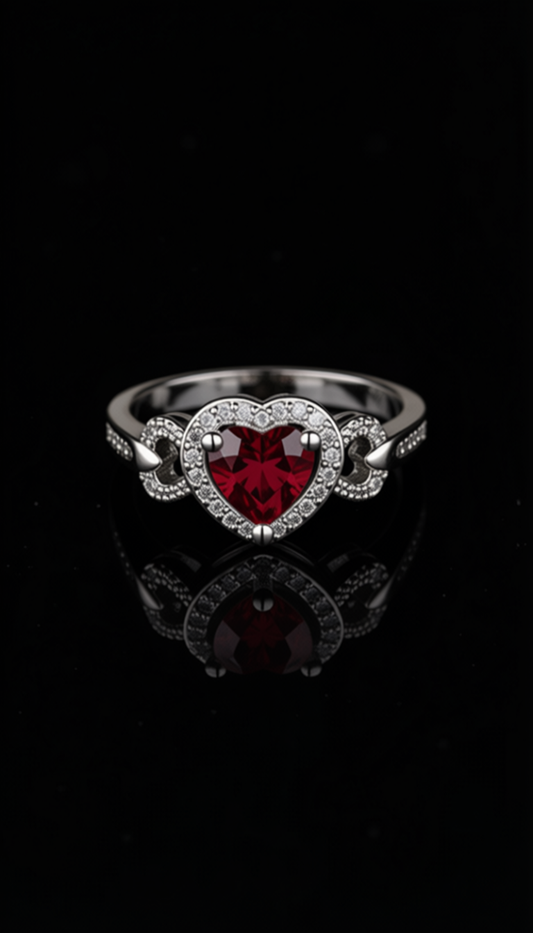 Women's Red Heart-shaped Wedding Ring Personalized Bracelet